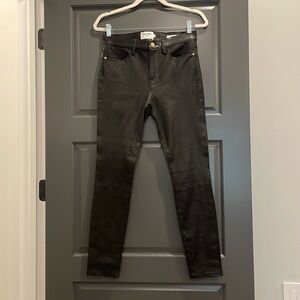 Leather Le High Skinny
in Washed Black